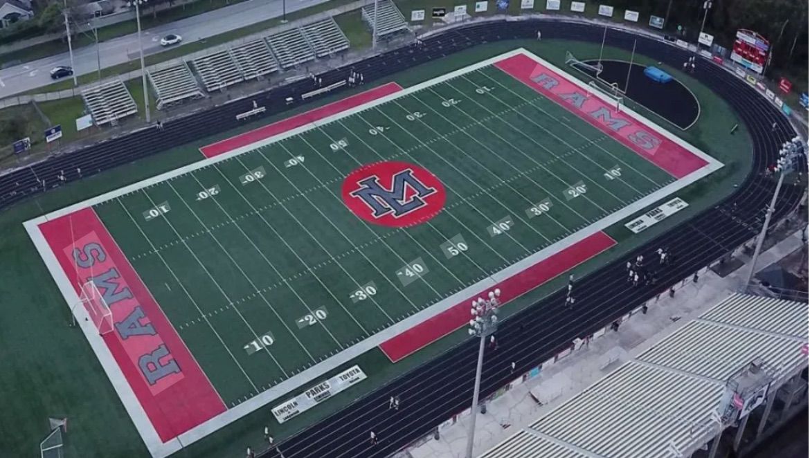 Lake Mary Rams football field aerial view